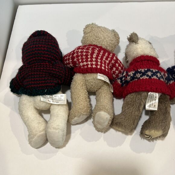 Lot Of 5 Christmas Bears 1998 Hugfun International - Picture 5 of 7